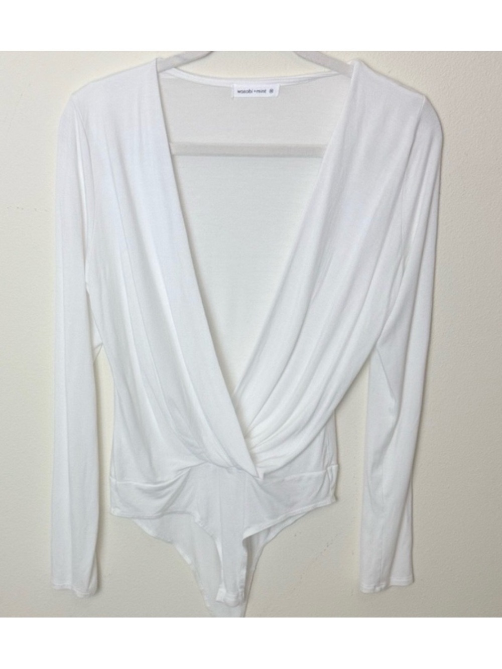 Wasabi + Mint White Draped Bodysuit
